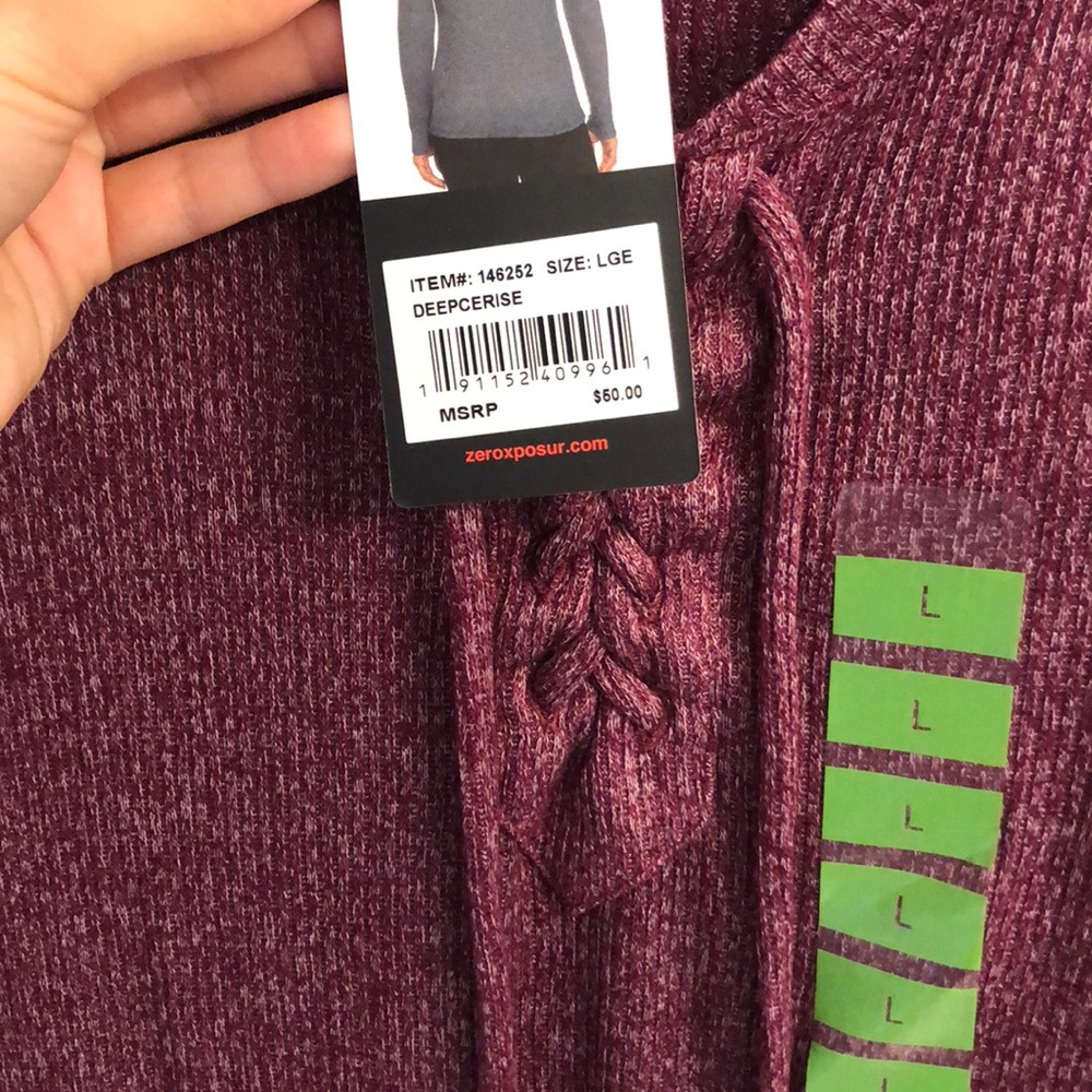 zero xposur lace up front sweater - Picture 3 of 3